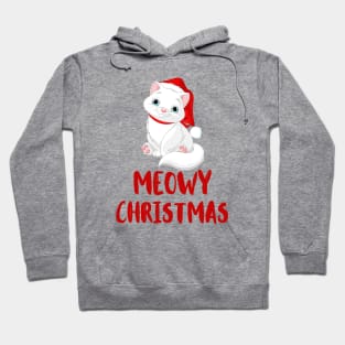 meowy christmas santa cat with bow cute Hoodie